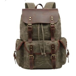 Vintage Inspired Backpacks Canvas leather Hiking Backpack / Business Backpack